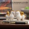 Horse Ornament for Prosperity, Handcrafted Resin Table Décor with Spinnable Gold Ingots and Gourds, Fortunate Feng Shui Present