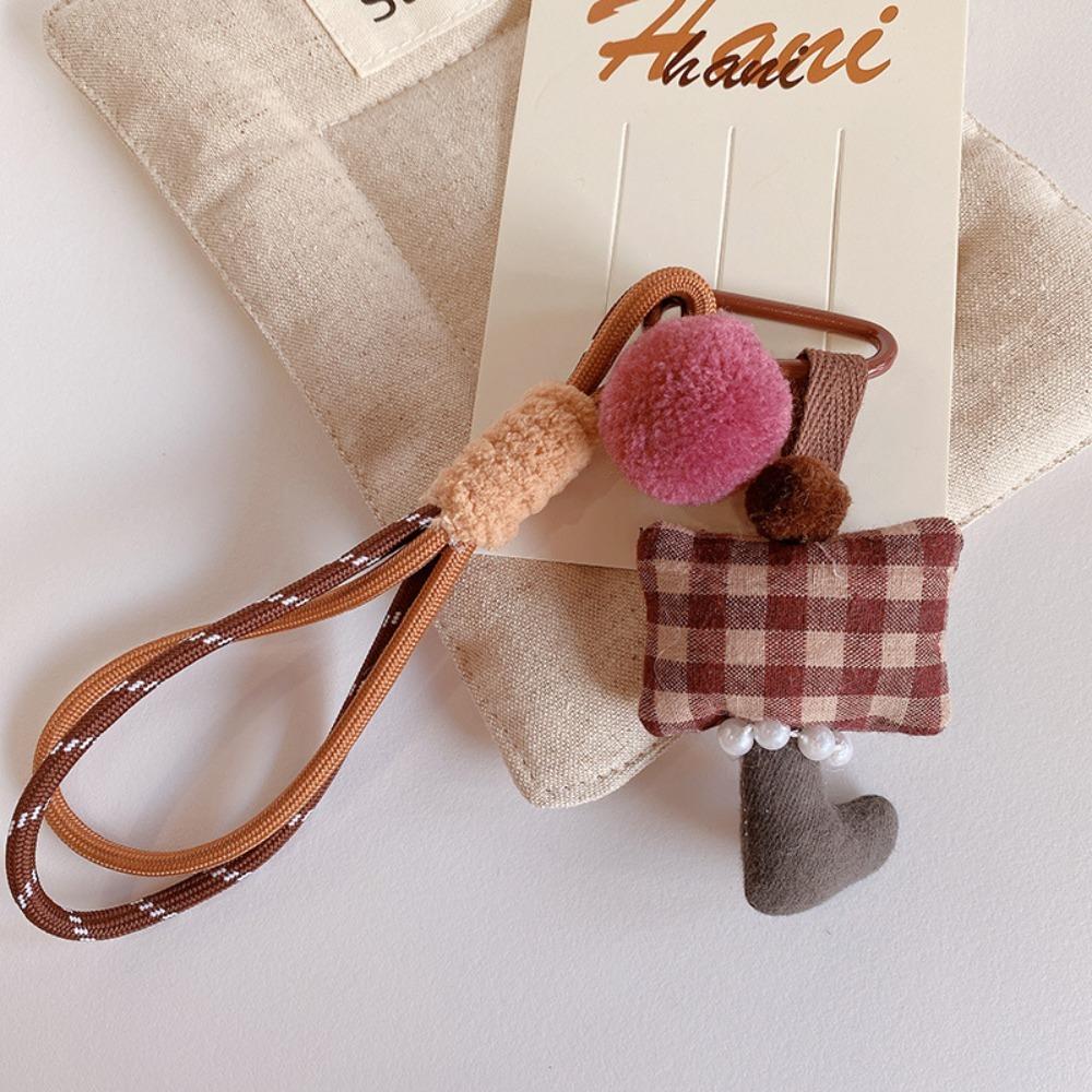 Bag Pendant Cute Fabric Mushroom Keychain Soft Stuffed Keyrings with Lanyard  Gifts