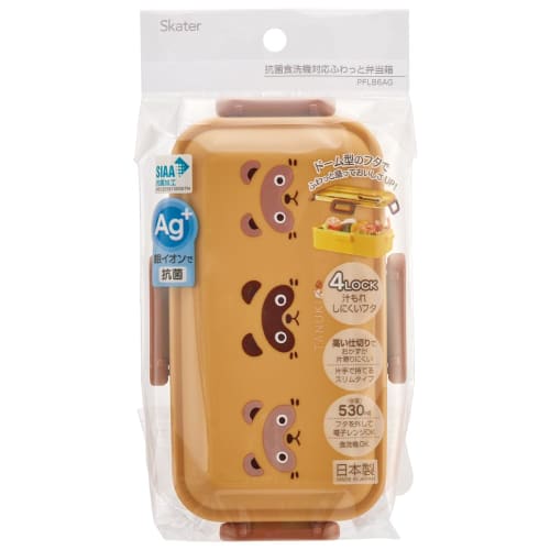 Skater Lunch Box Raccoon 530ml Antibacterial Fluffy Dome Lid for Women Made In Japan PFLB6AG-A