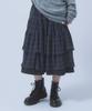 TUOMIO Sheer Check Layered Skirt [Black]