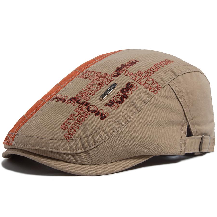 

Письмо Лейбл Мужские Береты Мода Вышивка Винтажная Кепка Газетчика Весна Осень Плоские Кепки Для Мужчин Повседневная Уличная Женская Солнцезащитная Шляпа хаки