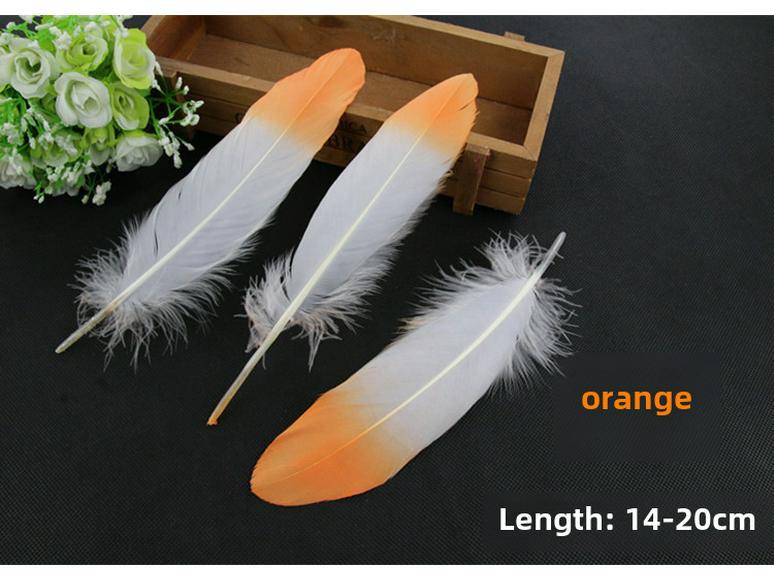 DIY Feather Jewelry Accessories: Large Floating Gold Feather, Small Straight Knife, Spray Gold Gradient Feather