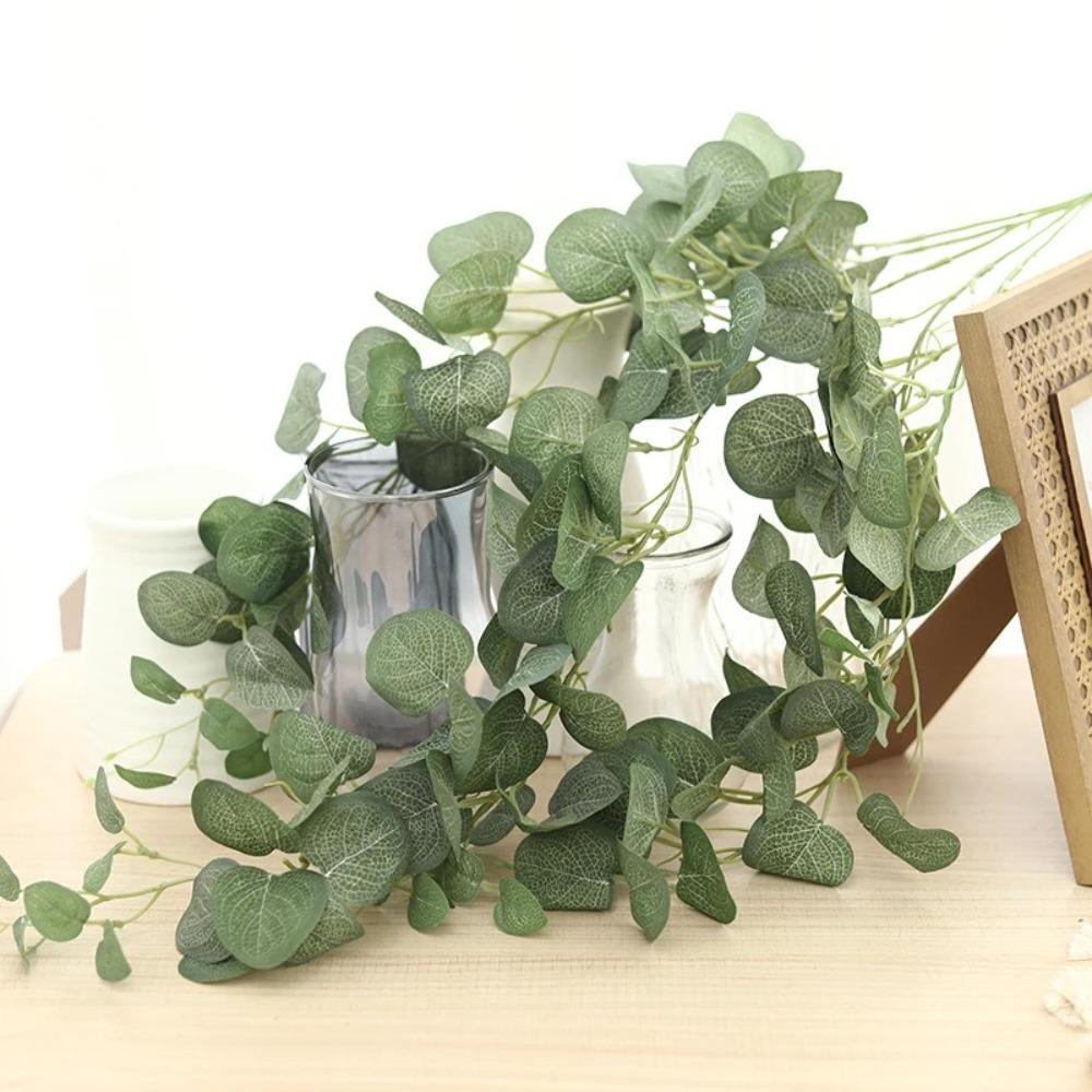 Elegant Artificial Eucalyptus Leaf Vine Real Touch Fake Plants  Outdoor Indoor Garden