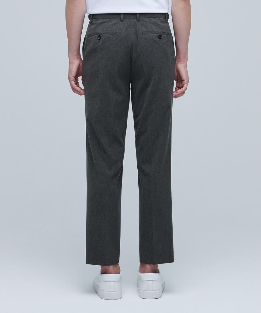 MUSINSA STANDARD Lightweight Relaxed Tapered Hidden Banding Crop Slacks [Medium Gray]