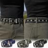 Adjustable Metal Buckle Nylon Waist Belt Full Metal Eyelet Eyelet Belt  Street Fashion