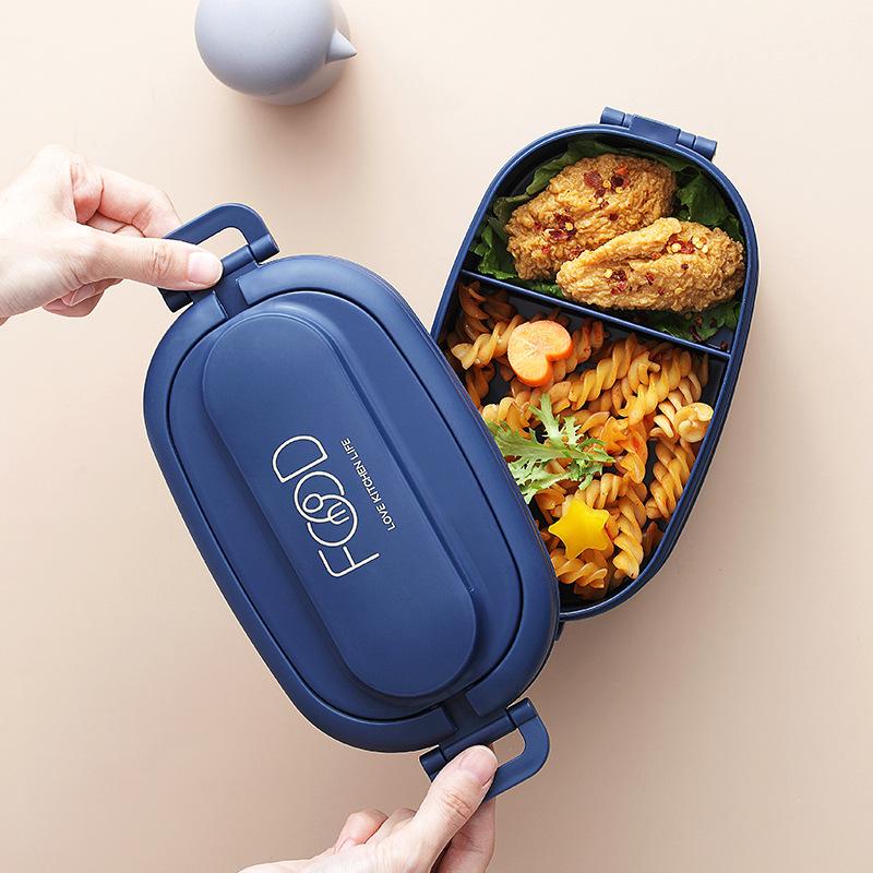 Cutie de prânz la cuptor cu microunde pentru adulți, recipient pentru picnic, pentru școală, cutie de prânz portabilă japoneză Bento pentru copii, cutie de prânz drăguță Kawaii