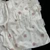 2026 Women's Ice Silk Floral Pajama Set: Long Sleeve Top, Long Pants, Lace Camisole with Bra Pads