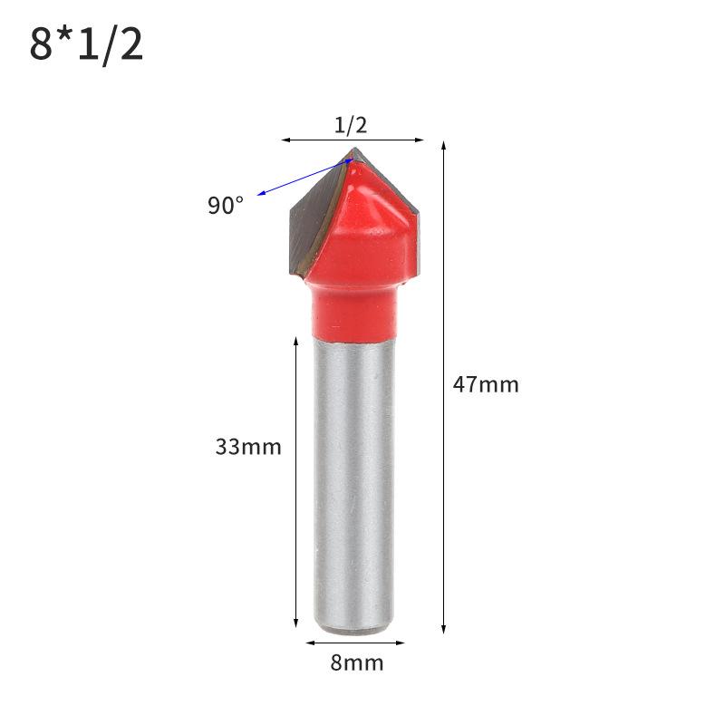 8mm Woodworking Trimmer Set: Double-Edged, Round Bottom, V-Shaped, Slotted, and Keyhole Engraving Knives