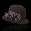 Fashion Fedora Cap Bowler Hat for Women 1920S Flapper Costume Wool Hat Cocktail Party Cap Winter Autumn Warm Headpiece