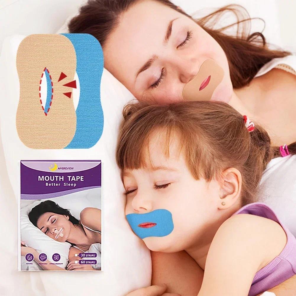 30Pcs Anti Snoring Sleep Strips Gentle Mouth Seal Tape Stop Snore Correction Sticker for Better Sleep