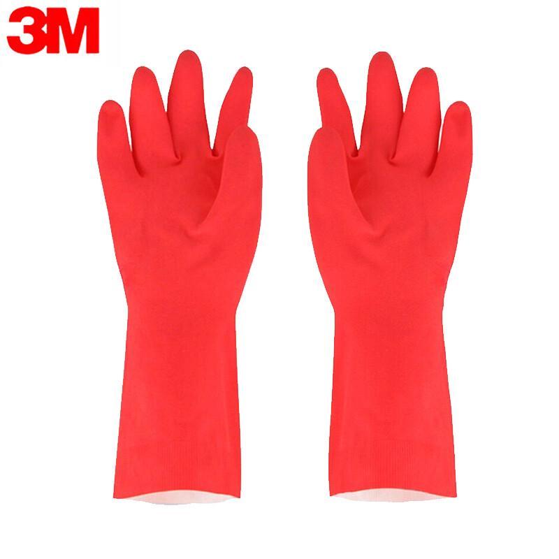 3M Scotch-Brite Durable Household Cleaning Rubber Gloves Medium красный