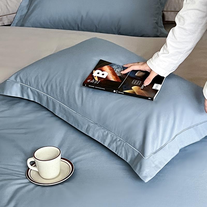 Five-Star Hotel Quality 100% Xinjiang Long-Staple Cotton Solid Color Pillowcase Set (Pair)