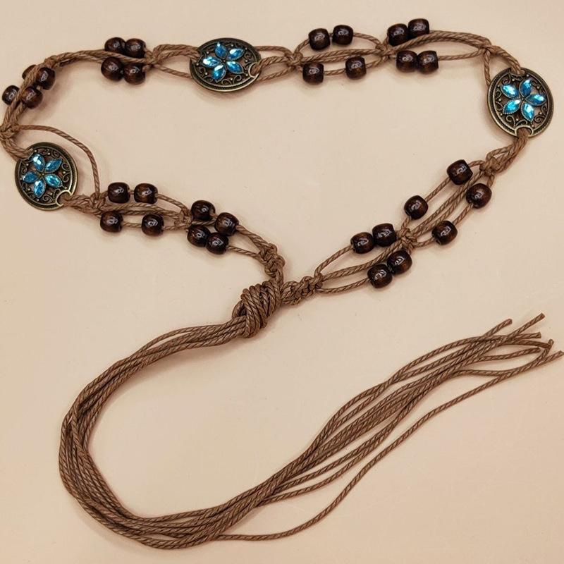 Retro Versatile Braided Waist Rope Bohemian Women's Waist Decoration Belt Ethnic Belt Korean Style Decorative Casual Waist Chain
