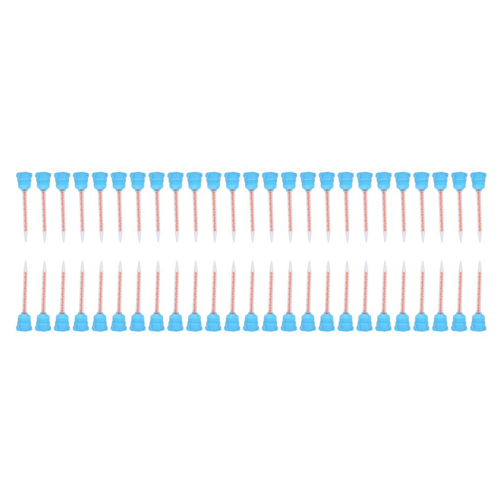 50pcs Epoxy Mixing Nozzle Tip for Adhesive Applicator Resin Mixing Tip Dental AccessoryBlue Orange 10:1