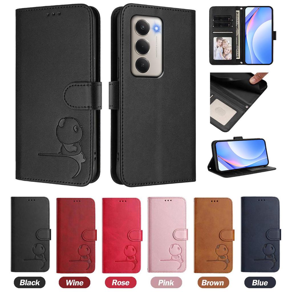 Panda Wallet RFID Blocking Card Slot Magnetic Flip Leather Case For Xiaomi Redmi 15 4g 5g Redmi 15C 4G 5G Europe Global Cover
