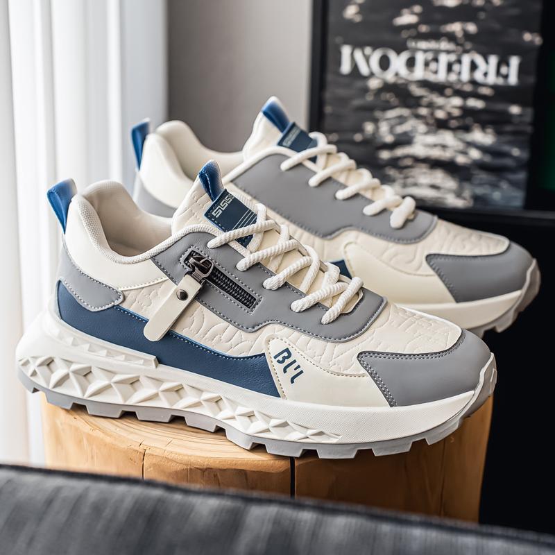 

New Fashion New Men s Fashion Casual Low Top Sports Shoes Students Comfortable Sneakers Boys Male Classic Breathable Basketball Shoes 44 синій/бежевий