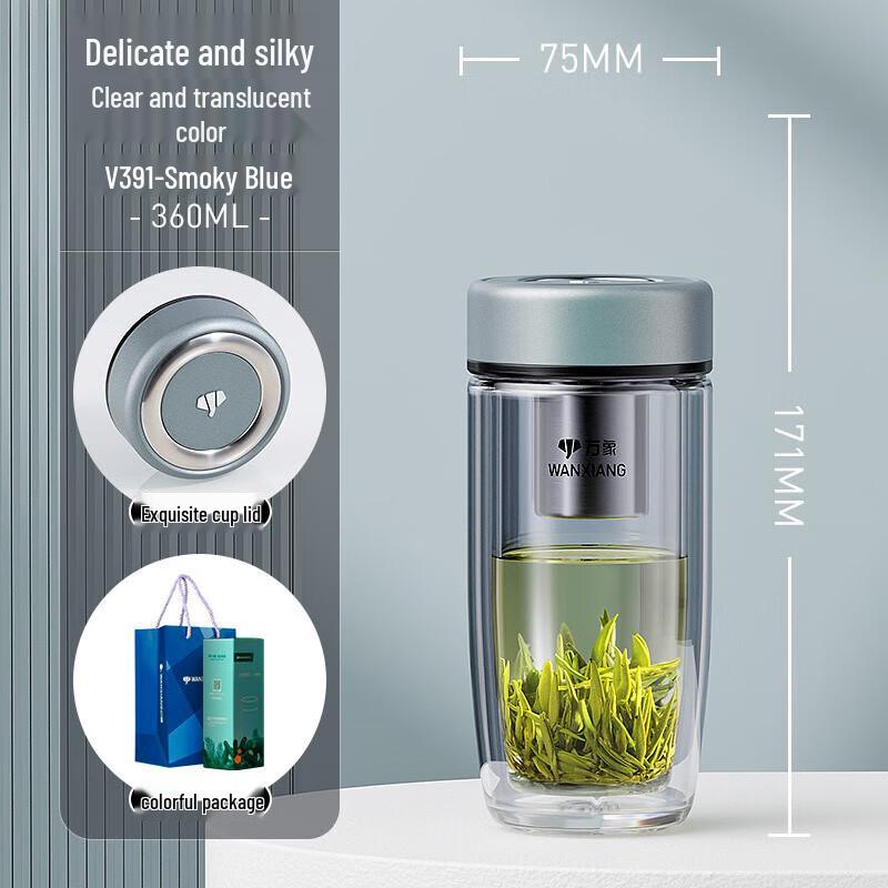 Wànxiàng Double Wall Borosilicate Glass Tea Infuser Bottle
