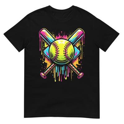 Softball Girl Ice Cream Softball Drip T-Shirt