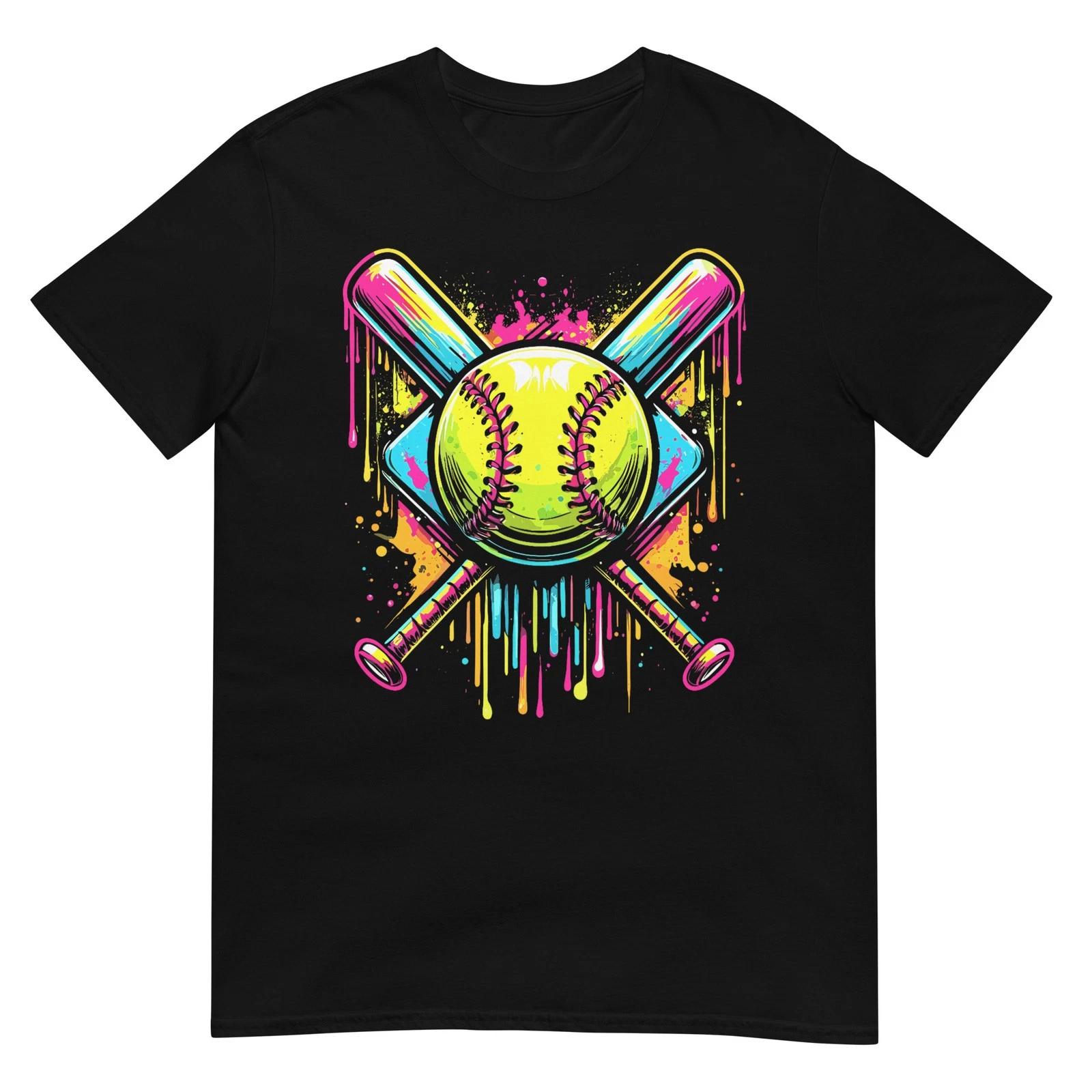 Softball Girl Ice Cream Softball Drip T-Shirt 2XL