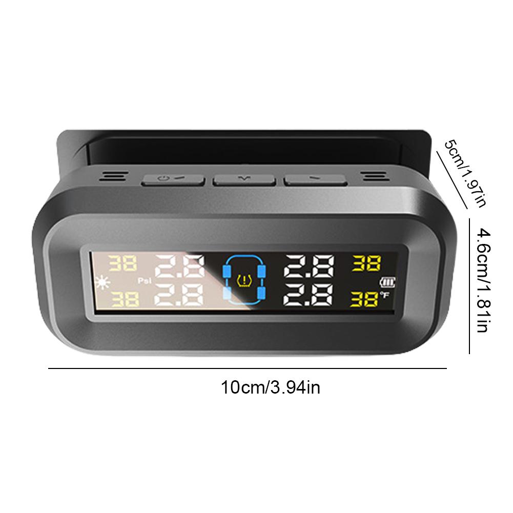 Tire Pressure Monitoring System with 4 Sensors USB/Solar TPMS Tire Pressure Monitor System for Car SUV Sedan