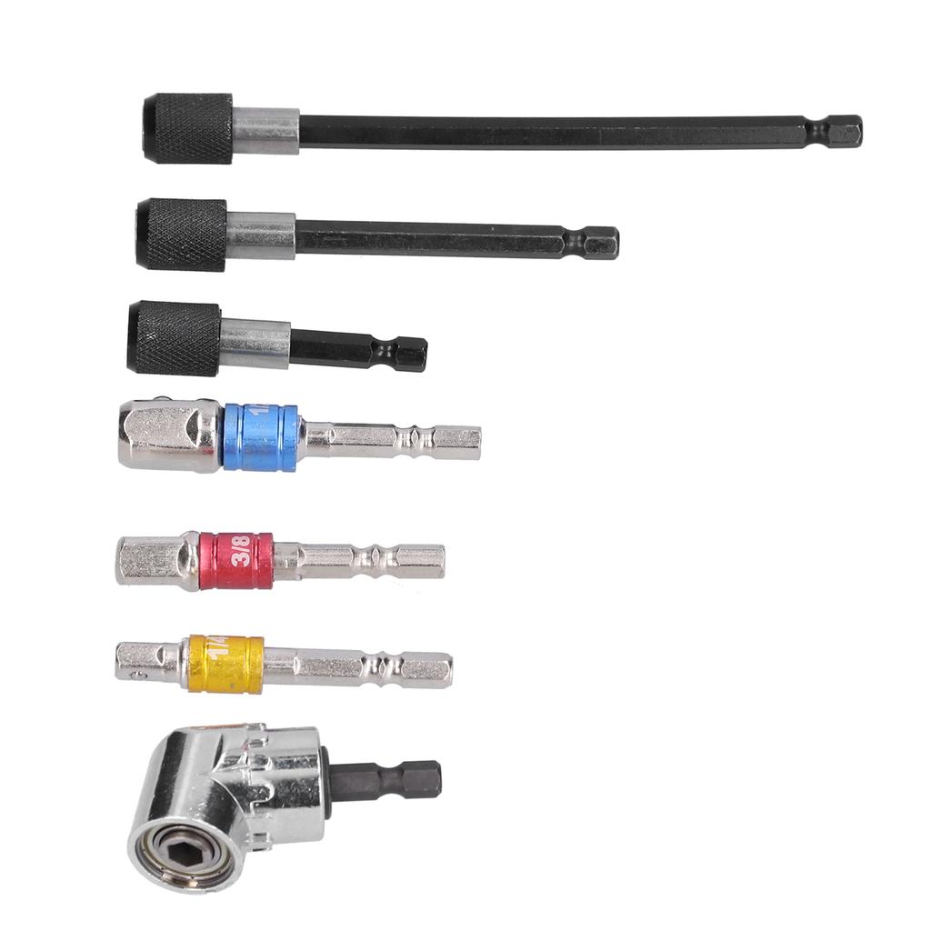 7Pcs Socket Adapter Hex Shank Metal Colourful Screwdriver Bit Holder Extension Set Kit