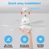 Multifunctional E26/E27 Smart Socket Ceiling Fan, Dimmable LED Lights ,Noiseless Ceiling Fans for Bedroom, Kitchen, Living Room