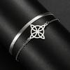My Shape Witch Knot Bracelets Women Celtics Knot Charm 2-Layer Chains Bracelet Wicca Amulet Stainless Steel Jewelry Wholesale