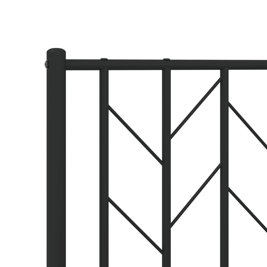 Metal Bed Frame with Headboard and Footboard Black 90x190 cm