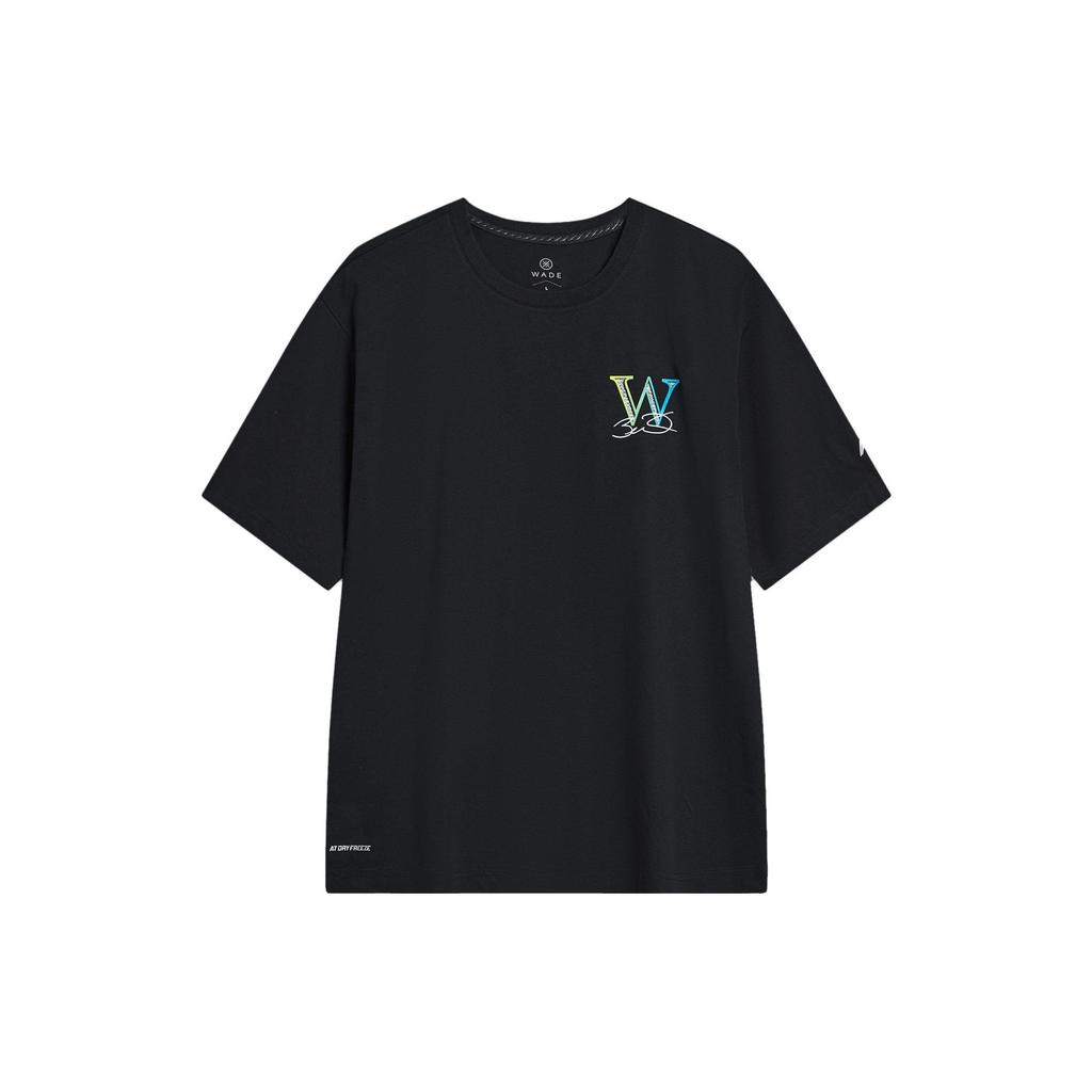 Li Ning Wade Series Letter Print Ice Feel Moisture Wicking Short Sleeve Drop Shoulder T-Shirt Unisex T-Shirt AHSTA25-1