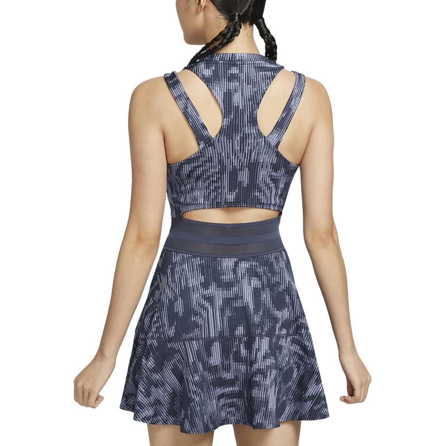 Nike Dri-Fit Court Slam Casual Crew Neck Sleeveless Dress With Logo Women Dresses Lightning-Blue FQ2492-437