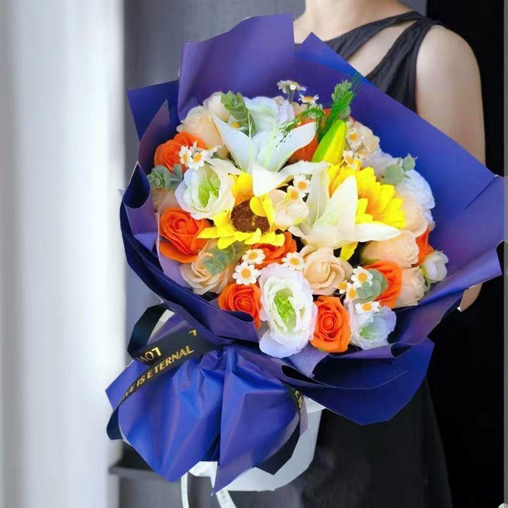 Soap Flower Bouquet for Valentine's, Qixi, Birthday, or Proposal - Perfect Gift for Wife, Best Friend, or Partner