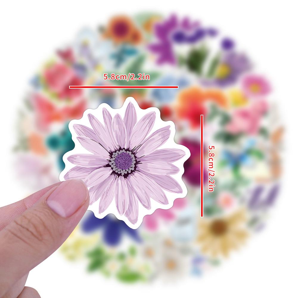 50 Flowers, Leaves, Maple Leaves, Graffiti Stickers, Notebook, Guitar Suitcase, Waterproof Stickers