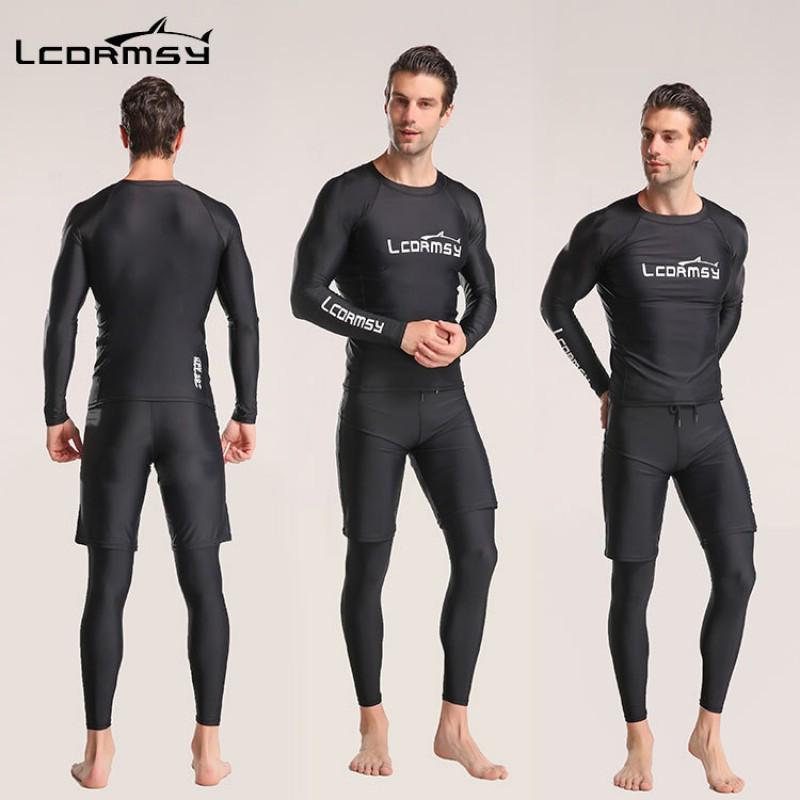 Mens UV Protection Rash Guard Set High Elastic Quick Dry Diving Surfing Snorkeling Wetsuit Summer Spring Fall Winter