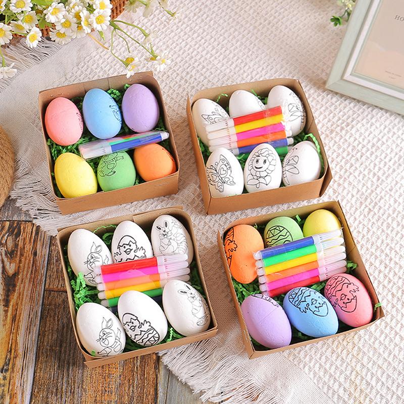 Easter DIY Hand-painted Eggs Cartoon Bunny Painting Eggs Kit Children's Handmade Gifts Easter Decoration