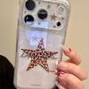 ins simple personality leopard print star suitable for apple 17anyard mobile phone case 15promax advanced sense girl heart protective case 14iPhone16