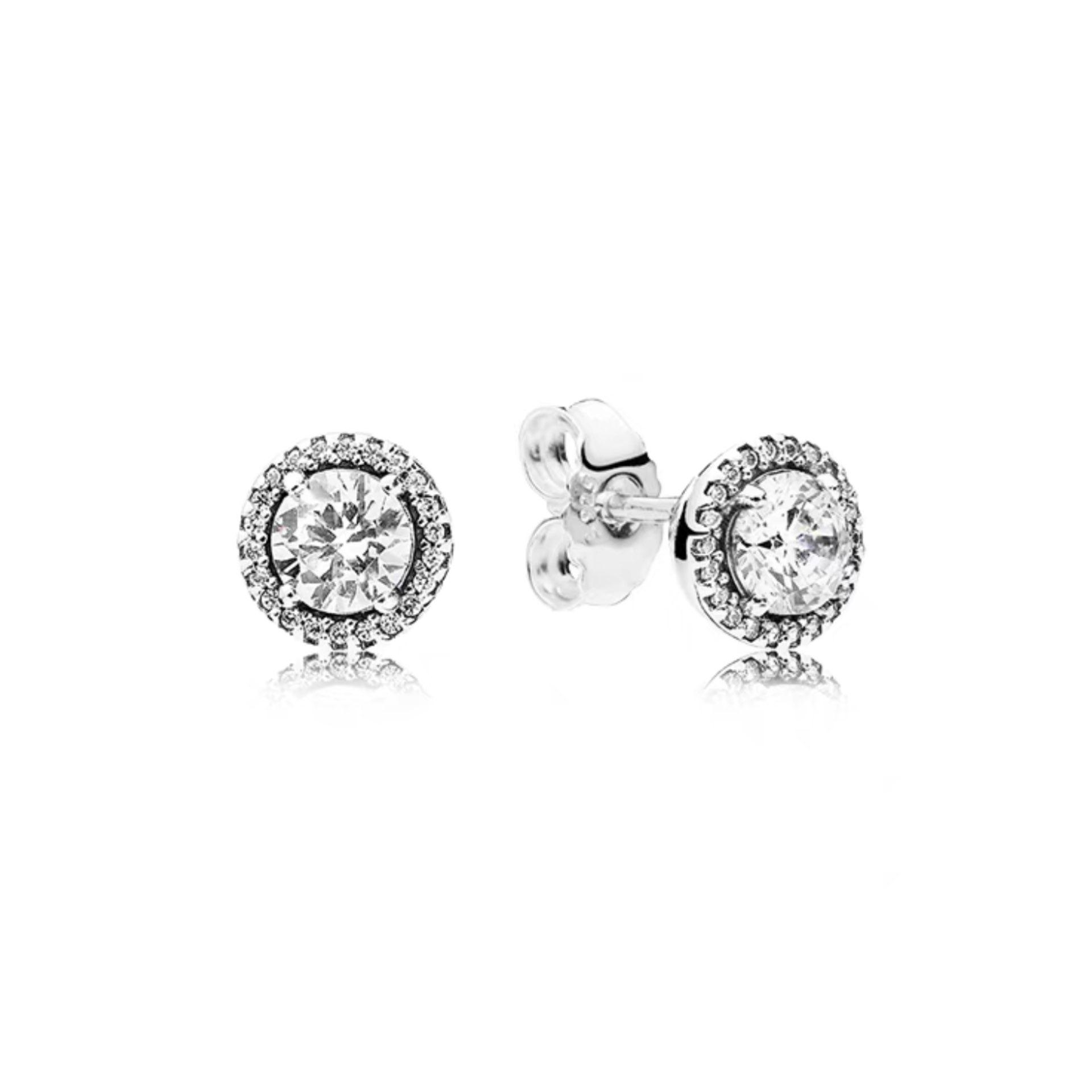 Pandora Brilliant Round Earrings Women earrings Silver 296272CZ Silver