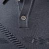 New Autumn and Winter Men's Business Casual Sweater Jacquard Lapel Sweater Solid Color Top Polo Shirt