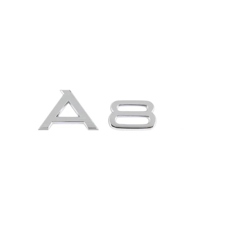 For Audi RS3 3D Chrome-Plated Black ABS Logo Decoration for Audi A1 A3 A4 LAA5 AA7 A8 Q2 Q3 Q5 Q7 Q8 TDI TFSI Rear Sticker