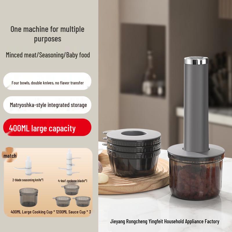 Multifunctional Wireless Meat Grinder & Baby Food Processor - Small Electric Garlic Masher & Blender for Home Use