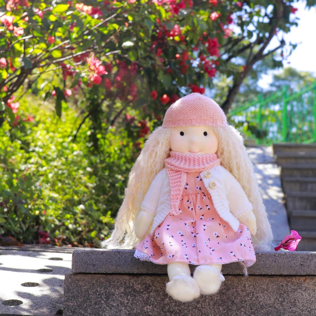 BlissfulPixie Waldorf Handmade Doll Cute Plush Girl Perfect for Kids Doll, - Julka, 30cm, Soft, Doll,