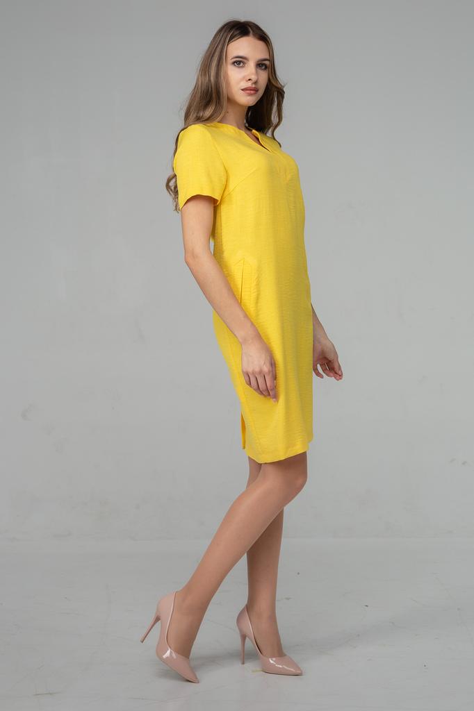 Basic Light Knee-length Dress with V-neck and Short Sleeves Assorted Colors