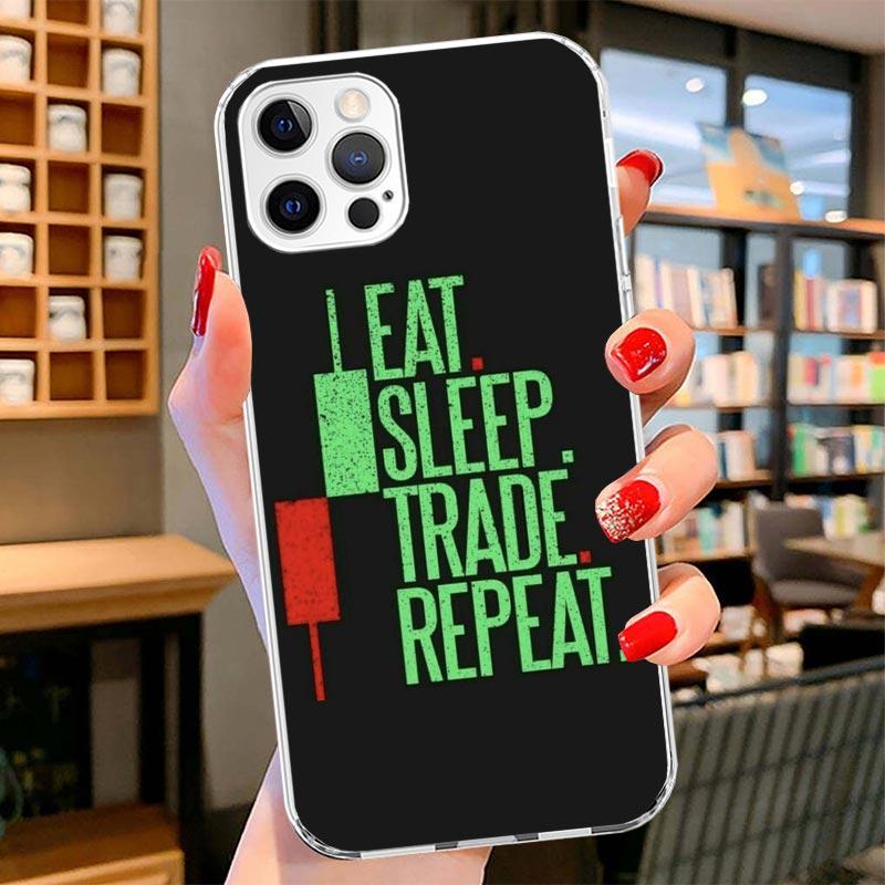Trade Investment Forex Stock Market Cover Phone Case For iPhone 16 17 Air 15 14 Pro Max 16E Phone Case 13 Mini 12 11 7 SE 8 Prin
