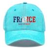 Sun Hat With "FRANCE" "ALLEZ LES BLEUS" Flag Printed , Adjustable Baseball Hat Slouchy Solid Color Retro Cozy Man's Cap