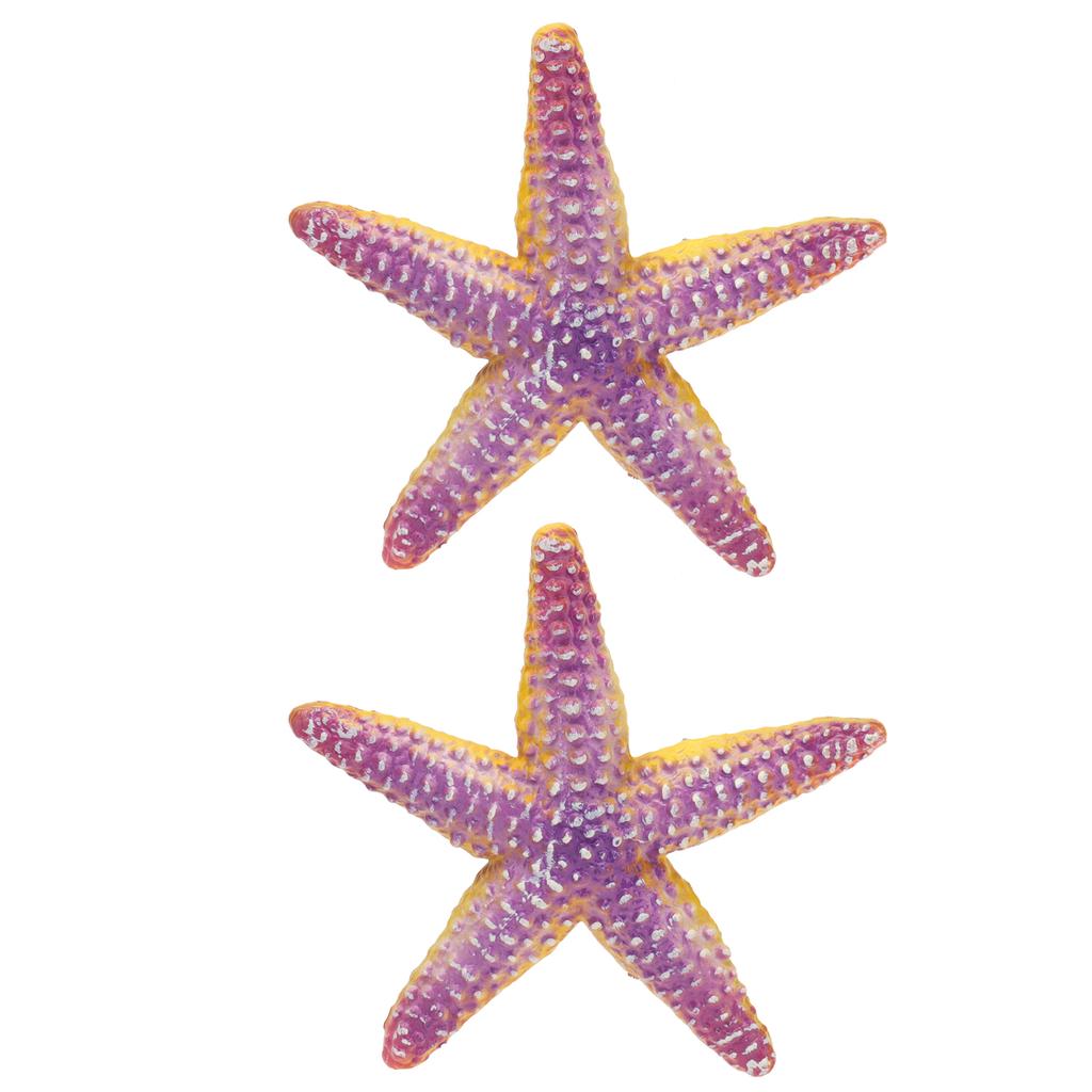 2Pcs Starfish Toy Simulation Details Cute Appearance Vivid Bright Colors Unique Texture Resin
