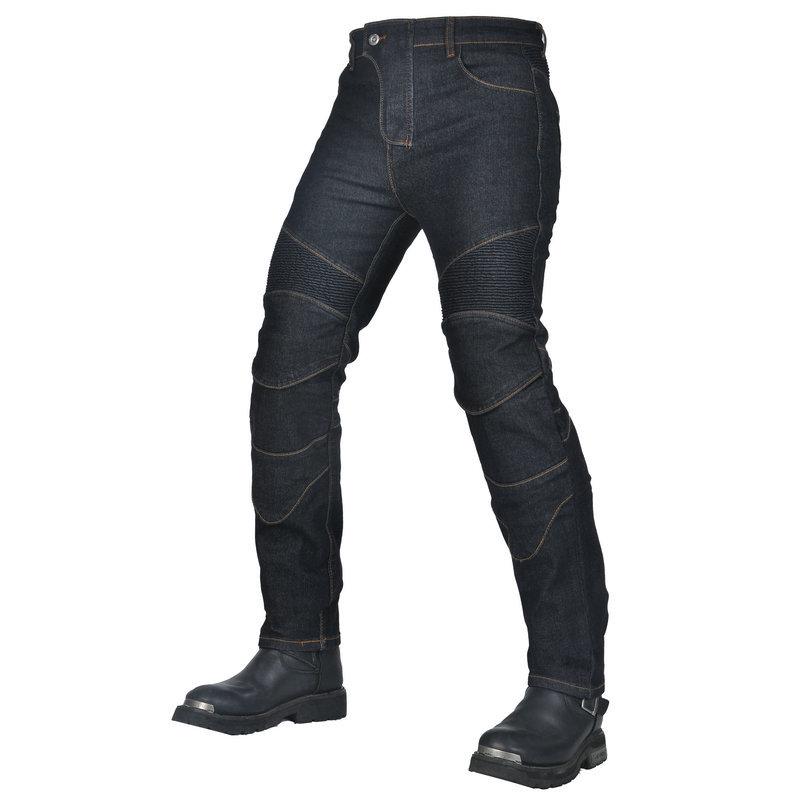 VOLERO Men's Slim Fit Straight Leg Biker Riding Jeans with Flap