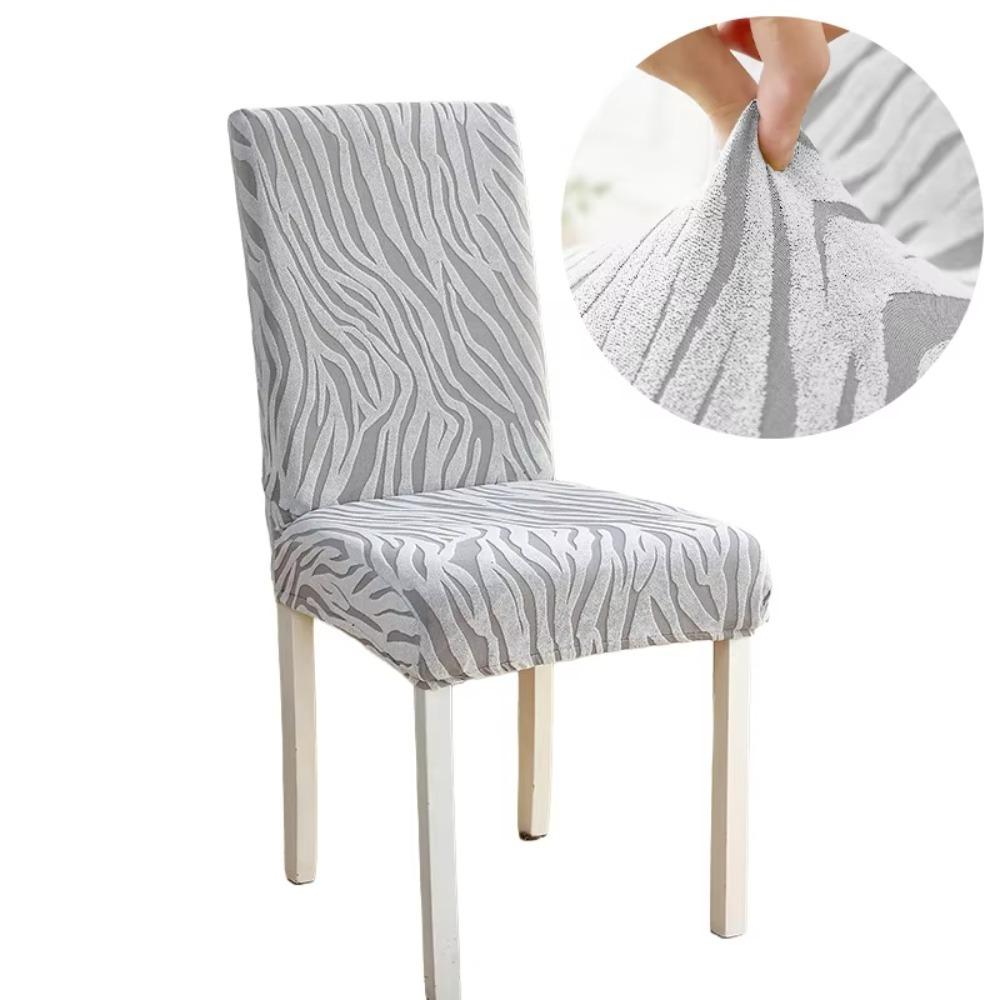 Thickened Wave Jacquard Chair Covers Washable Removable Dining Chair Covers Anti-Pilling Solid Color Chair Seat Covers Kitchen