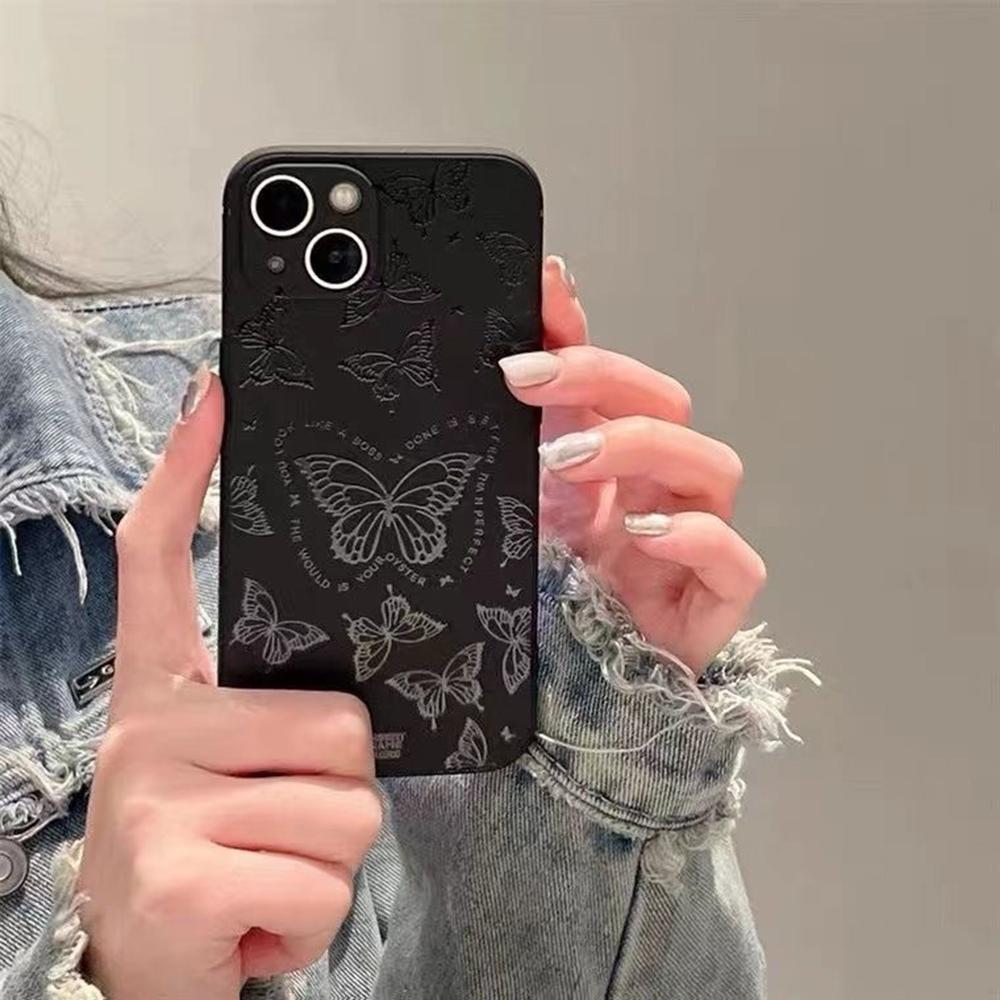 

Clmj Black Butterfly Luxury Phone Case for Oneplus Nord 3 2 9 8T 8 Pro 5G Liquid Soft Silicone Cover With Hand Strap Oneplus 9