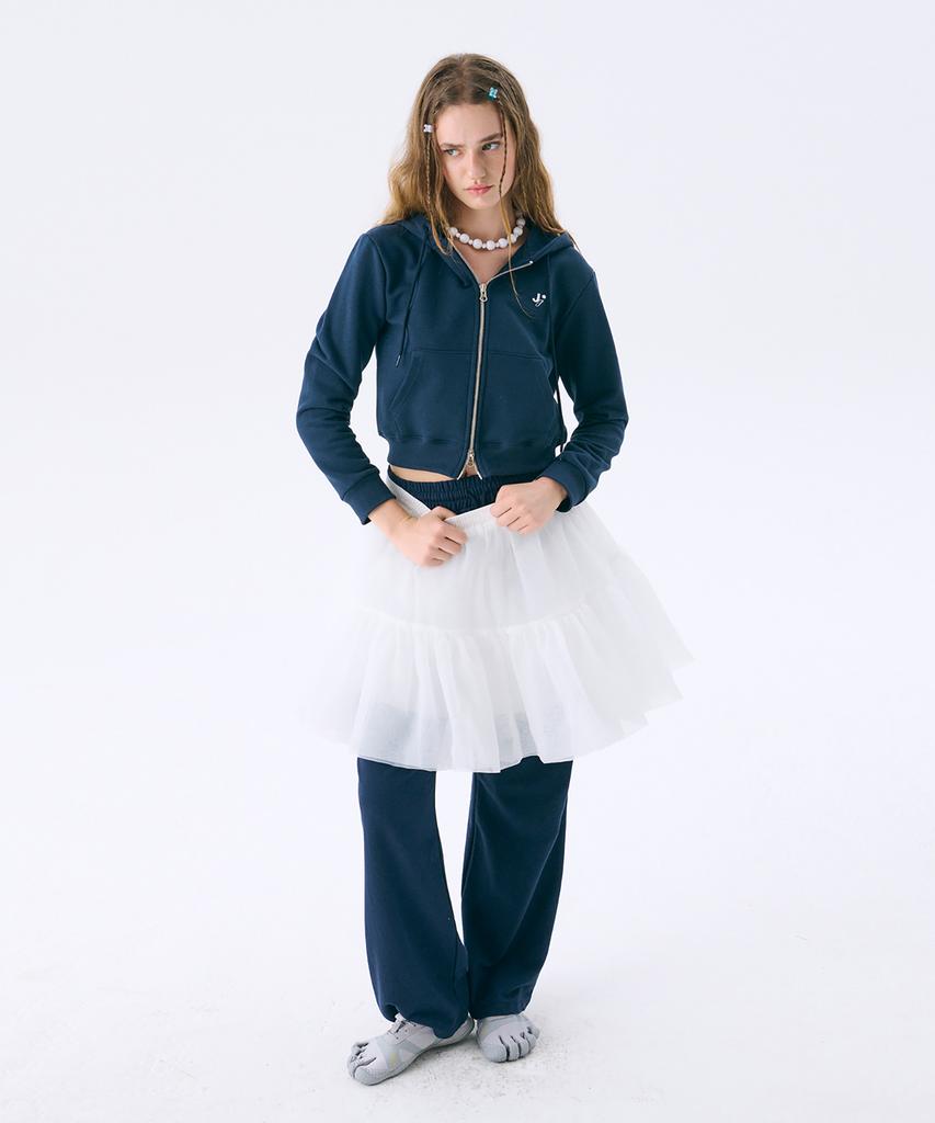 Junejune Space Mini Hood Zip-Up_Navy(Mini Hood Zip-Up_Navy)(