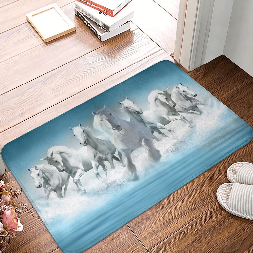 Horse Floor Door Kitchen Bathroom Mats Anti-Slip Outdoor Animal Doormat Living Room Entrance Rug Carpet Footpad
