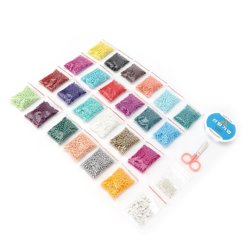 24 Colors 3mm Beads Jewelry Making Kit DIY Jewelry Bracelet Making Tools Accessory